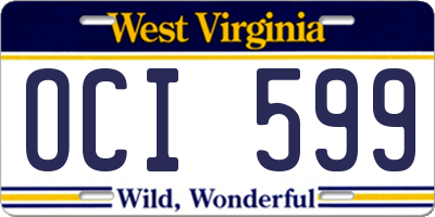 WV license plate OCI599