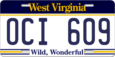 WV license plate OCI609