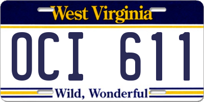 WV license plate OCI611