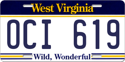 WV license plate OCI619