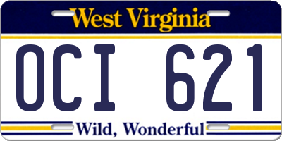 WV license plate OCI621