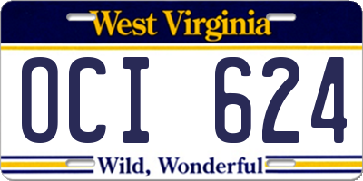 WV license plate OCI624