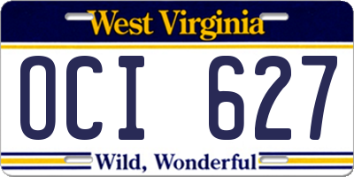 WV license plate OCI627