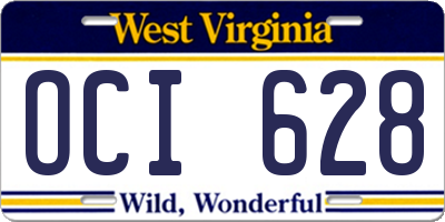 WV license plate OCI628