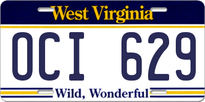 WV license plate OCI629