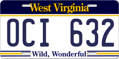 WV license plate OCI632