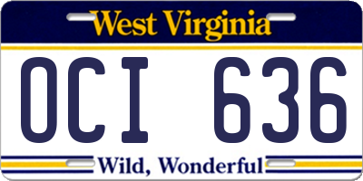 WV license plate OCI636