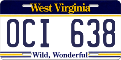 WV license plate OCI638