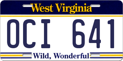 WV license plate OCI641