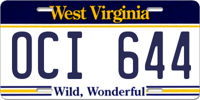 WV license plate OCI644