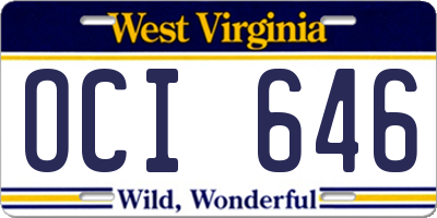 WV license plate OCI646