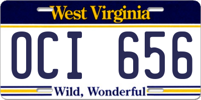 WV license plate OCI656