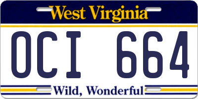 WV license plate OCI664