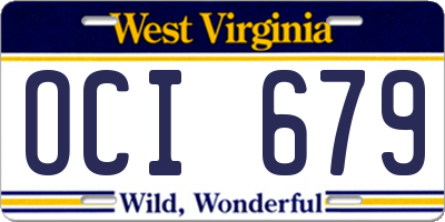 WV license plate OCI679