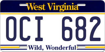 WV license plate OCI682