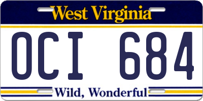 WV license plate OCI684
