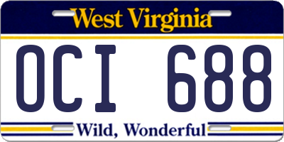 WV license plate OCI688