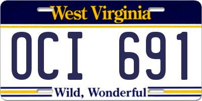 WV license plate OCI691