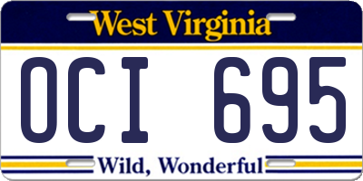 WV license plate OCI695
