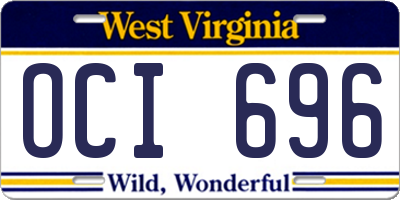 WV license plate OCI696