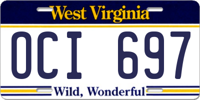 WV license plate OCI697
