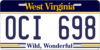 WV license plate OCI698