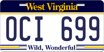 WV license plate OCI699