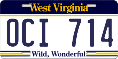 WV license plate OCI714