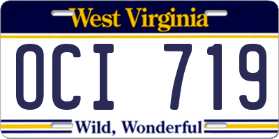 WV license plate OCI719
