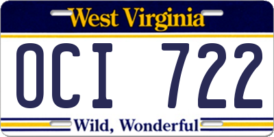 WV license plate OCI722