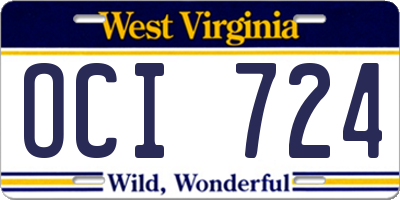 WV license plate OCI724
