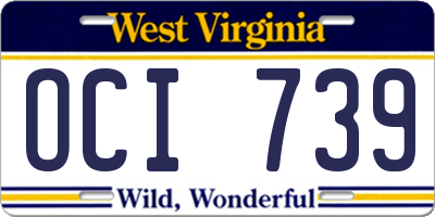 WV license plate OCI739