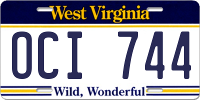 WV license plate OCI744