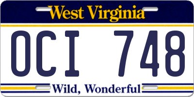 WV license plate OCI748