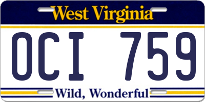 WV license plate OCI759