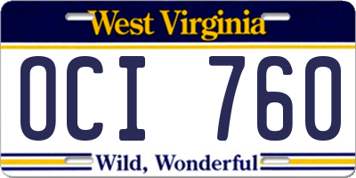 WV license plate OCI760