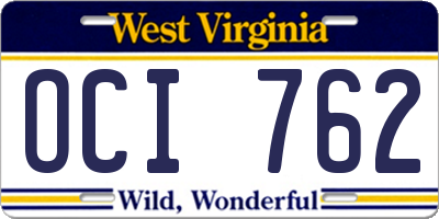 WV license plate OCI762