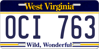WV license plate OCI763