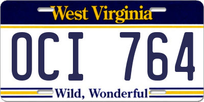 WV license plate OCI764