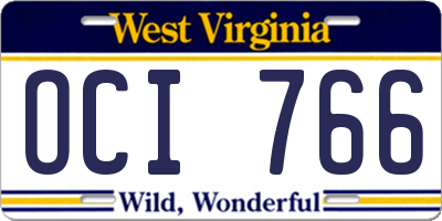 WV license plate OCI766