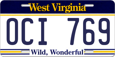 WV license plate OCI769