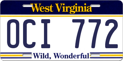 WV license plate OCI772