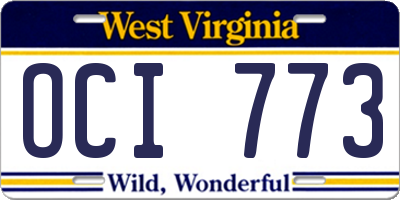 WV license plate OCI773
