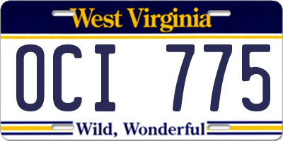 WV license plate OCI775