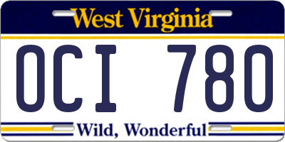 WV license plate OCI780