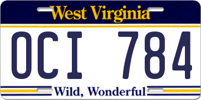 WV license plate OCI784