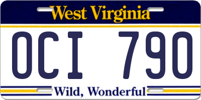 WV license plate OCI790