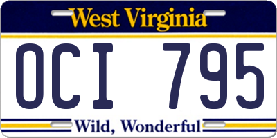 WV license plate OCI795