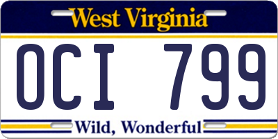 WV license plate OCI799