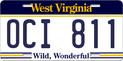 WV license plate OCI811